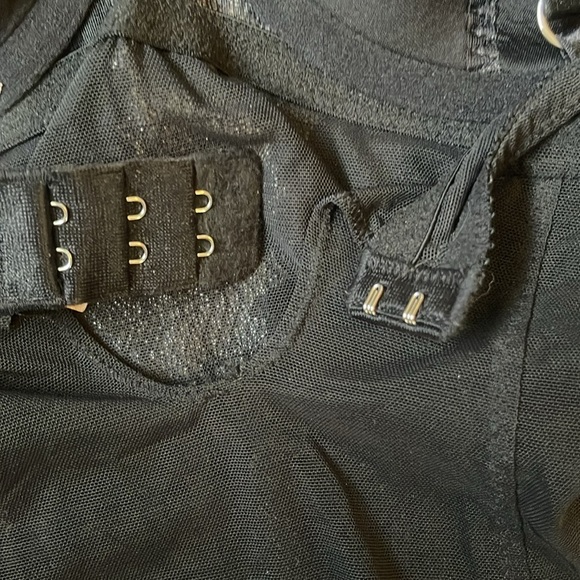 Vs black mesh lace lingerie garter mini dress 34d Victoria secret black and pink - Picture 7 of 9